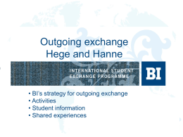 BI’s Student Exchange Programme