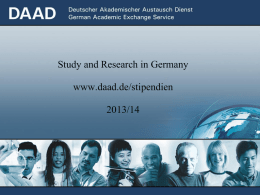 Study and Research in Germany www.daad.de/stipendien 20010/