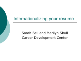 Internationalizing your resume