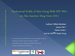 Psychosocial profile of men living with HIV who were also