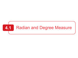 Radian and Degree Measure - William H. Peacock, LCDR USN