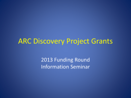 ARC Discovery Project Grants