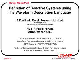 Definition of Reactive Systems using the Waveform