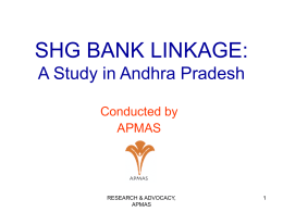 SHG-BANK-LINKAGE : A Study in Andhra Pradesh