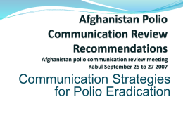 Afghanistan Polio communication Review recommendations