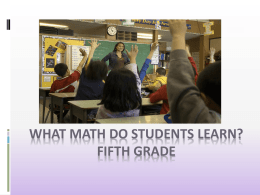 What Math do Students Learn? Fifth Grade