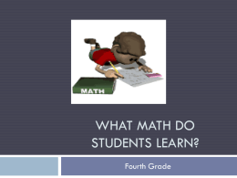 What Math do students learn?