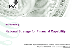 Introducing National Strategy for Financial Capability