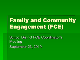 Family and Community Engagement (FCE)