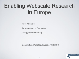 Enabling webscale research in Europe
