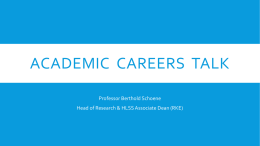 Academic Careers talk - Manchester Metropolitan University
