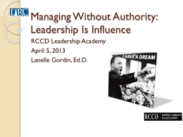 Managing without Authority: Leadership Is Influence