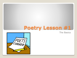 Poetry Lesson #1