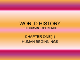 WORLD HISTORY THE HUMAN EXPERIENCE