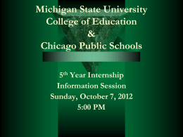 Michigan state University College of Education & Chicago