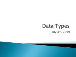 Data Types - Syracuse University