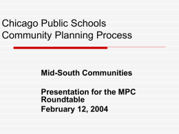 Chicagp Public Schools Community Planning Process