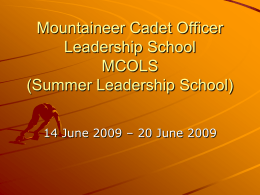 Mountaineer Cadet Officer Leadership School