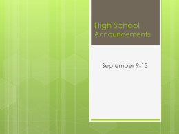 High School Announcements