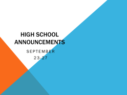High School Announcements