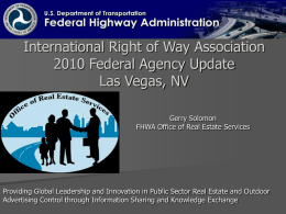 International Right of Way Association 2010 Federal Agency