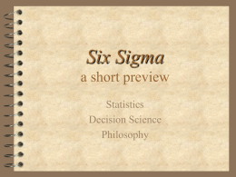 Introduction to Six Sigma