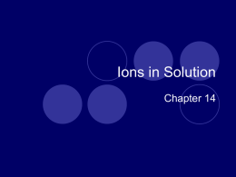 Ions in Solution