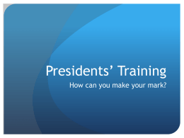 Presidents’ Training - James Madison University