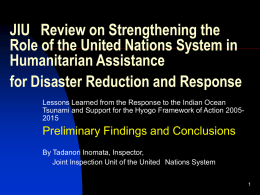 Strengthening the Role of the United Nations System in