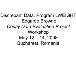 Workshop on DECAY DATA EVALUATION