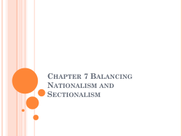 Chapter 7 Balancing Nationalism and Sectionalism