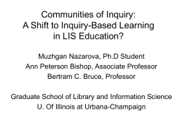Communities of Inquiry: A Shift to Inquiry