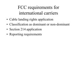 FCC requirements for international carriers