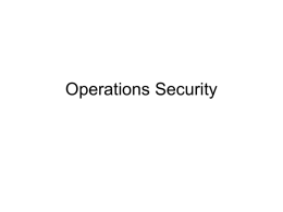 Operations Security - Paladin Group, LLC
