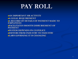 PAY ROLL - National Academy of Indian Payroll (NAIP)