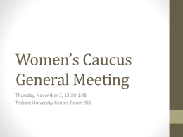 Women’s Caucus General Meeting