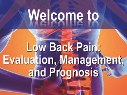 Evidence-Based Evaluation of Patients with Low Back Pain