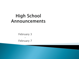 High School Announcements - Purdy R-II