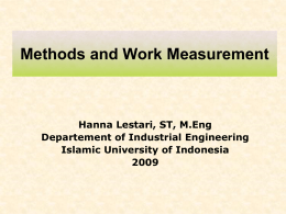 Methods of Work Measurement