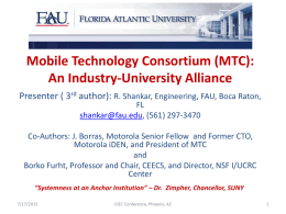 Mobile Technology Consortium (MTC): An Industry