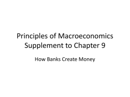 Principles of Macroeconomics Supplement to Chapter 9