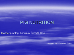 PIG NUTRITION - Politehnica University of Timișoara