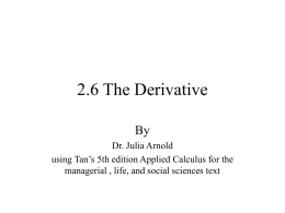2.6 The Derivative - TCC: Tidewater Community College