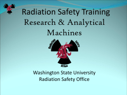 Radiation Safety Training Washington State University