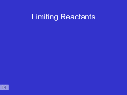 Limiting Reactants - Limestone District School Board