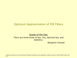 Optimum Approximation of FIR Filters