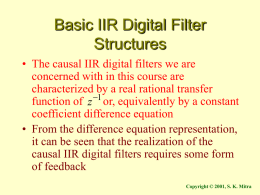 Basic IIR Digital Filter Structures