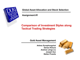 Global Asset Allocation and Stock Selection Assignment #1