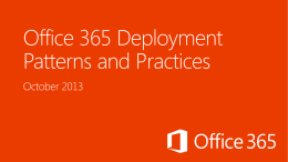 Office 365 Deployment Patterns and P