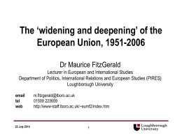The EU and enlargement - Loughborough University